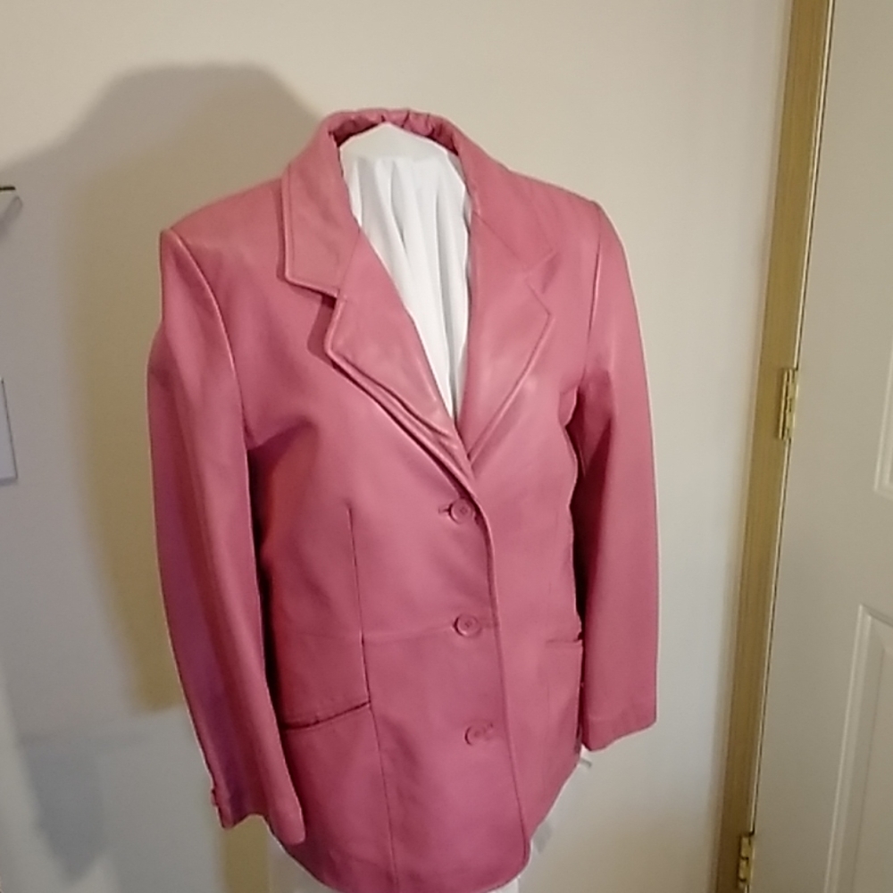 Mauve pink lamb skin coat